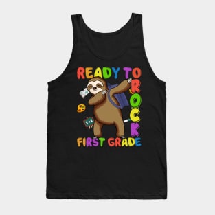 Dabbing 1st Grade Sloth Back To School Tank Top